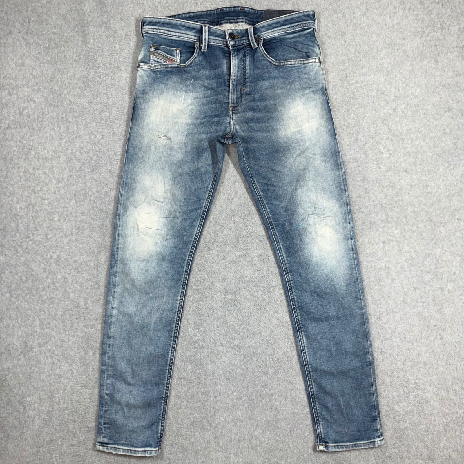 Diesel Jogg Jeans Men 32x31 Light Wash Distressed Slim Tapered Sweatpant Jeans